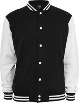 Urban Classics - 2-Tone Sweat College jacket - 3XL - Zwart/Wit