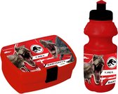 Jurassic World Lunchset 350 Ml Jongens Rood/zwart 2-delig