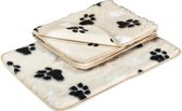 Lovely Nights vetbed/kleed beige with 2 color print paw  + bies 50x40 rechthoek