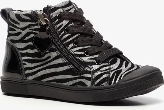 TwoDay leren meisjes sneakers met zebraprint - Zilver - Maat 20 | bol.com