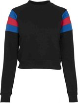 Urban Classics Sweater/trui -XS- Sleeve Stripe Crew Zwart/Blauw