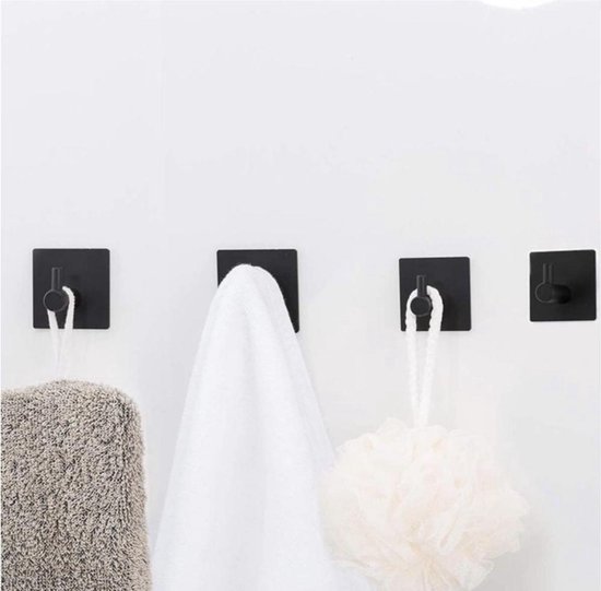 Ateweita Handdoekhaak zonder Boren, Extra Sterke Zuignap Haken (62mm) Herbruikbaar voor Badkamer, Keuken, Camping & Auto, Ideaal Kerstdecoratie (Transparent Gray & Silver, 11.2 * 6.2 * 4.3cm*4