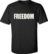 T-Shirt - Casual T-Shirt - Fun T-Shirt - Fun Tekst - Lifestyle T-Shirt - Mood - Activist- FREEDOM - Zwart - Maat - XL