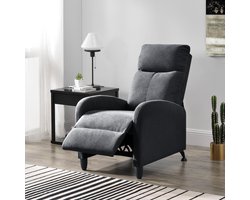 Verstelbare relaxfauteuil 102x60x92 cm stof donkergrijs