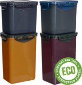 Lock&Lock ECO Vershoudbakjes set met deksel - Bewaardozen voedsel - Lekvrij - BPA vrij – Set van 4 stuks – Duurzaam cadeau – Zero waste – 100% gerecycled plastic – 850 ml + 1,3 lit