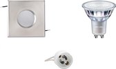 LED Spot Set - Aigi - GU10 Fitting - Waterdicht IP65 - Inbouw Vierkant - Mat Chroom - 82mm - Philips - MASTER 927 36D VLE - 4.9W - Warm Wit 2200K-2700K - DimTone Dimbaar - BES LED