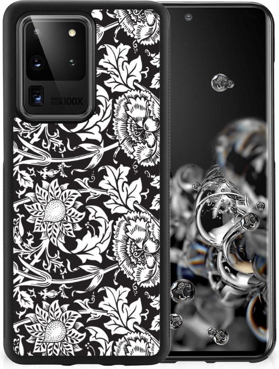 Samsung Galaxy S20 Ultra Skin Case Black Flowers