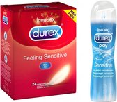 Durex Feeling Sensitive – 24 condooms & Durex Play Sensitive glijmiddel 50 ml