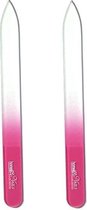 2x Homeij glasvijl vijl nagelvijl glas 13.5 cm - onverpakt - glazen nagelvijl - nagels - glass file - roze