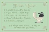 Wandbord - Toilet Rules