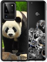 Smartphone Hoesje Geschikt voor Samsung Galaxy S20 Ultra Bumper Hoesje met Zwarte rand Panda