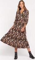 LOLALIZA Maxi jurk met bloemenprint - Oker - Maat 40