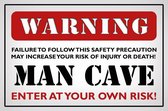 Wandbord - Warning Man Cave
