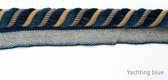 Hobby koord -  blauw goud - 4  meter - hobby koord - piping rand - touwrand - kussenrand - gordijnen - piping - luxe koord -