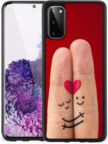 TPU Bumper Super als Valentijnscadeau Geschikt voor Samsung Galaxy S20 GSM Hoesje met Zwarte rand Liefde