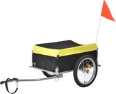 Fiets aanhangwagen fietskar 130x65x50 cm geel en zwart