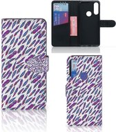 Telefoonhoesje Alcatel 1S 2020 Flip Cover Feathers Color