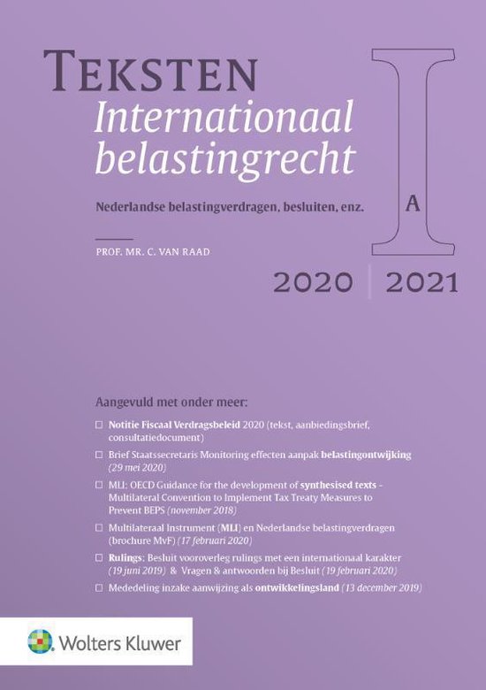 Teksten Internationaal belastingrecht 2020/2021 - Wolters Kluwer Nederland B.V.
