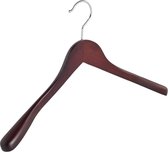 De Kledinghanger Gigant - 4 x Mantel / kostuumhanger beukenhout mahonie gebeitst met schouderverbreding, 41 cm