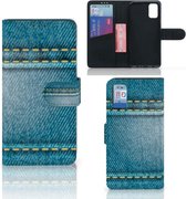 Wallet Book Case Samsung Galaxy A41 Telefoon Hoesje Jeans