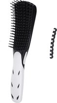 Anti-klit Haarborstel - detangler brush – hoofdhuidverzorging - detangling brush – krullen - kroes haar – definiëren | Zwart / Wit