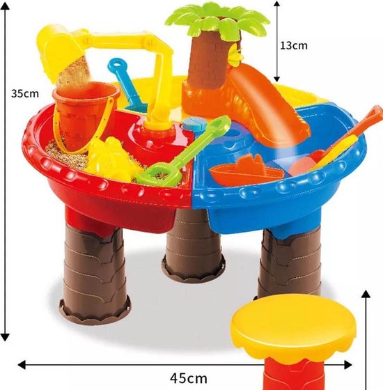 Buxibo Zandbakspeelgoed Voor Kinderen - Strand Speelgoed - Water en Zand Tafel - Speelset inclusief 16 Speelstukken - 35x45 CM van Buxibo — afbeelding 4
