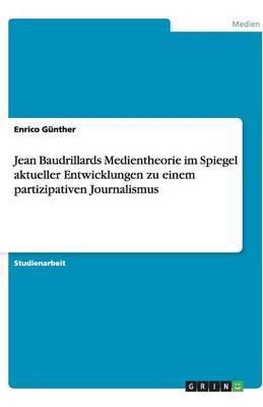 Jean Baudrillards Medientheorie im Spiegel aktueller Entwick ... - cover