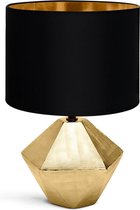 Aigostar Tafellamp - Goud - Keramiek - Lamp met kap - H32cm