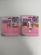 Craft sensations cadeauversiering set 2-delig - 2 keer 16 stuks (roze)