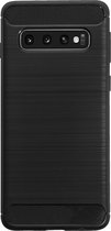 BMAX Carbon soft case hoesje geschikt voor Samsung Galaxy S10 / Soft cover / Telefoonhoesje / Beschermhoesje / Telefoonbescherming - Zwart