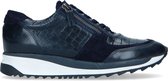 Manfield - Dames - Blauwe sneakers met crocoprint - Maat 38