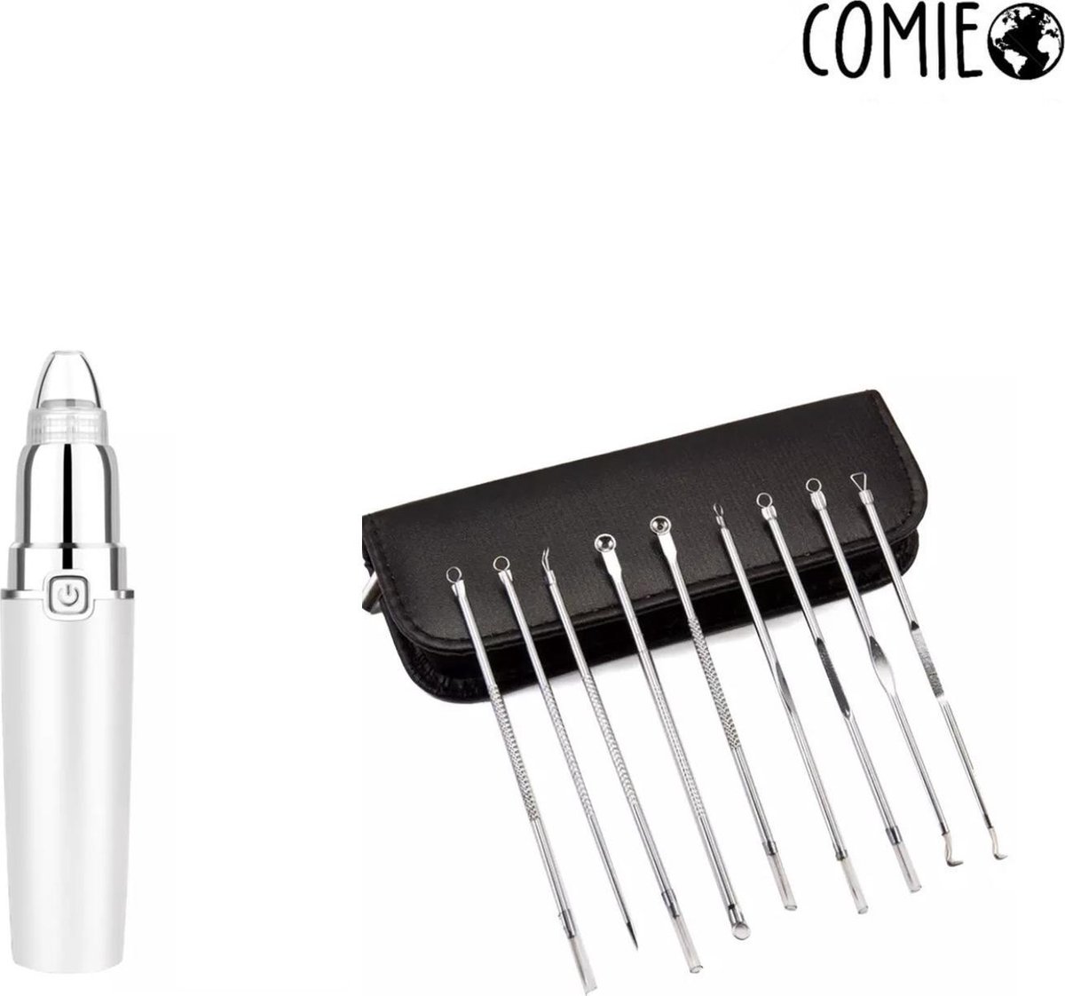 Goedkoopste Comie Blackhead Remover set - Acne Kit - 9 Delig - Inclusief etui