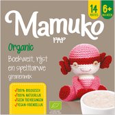 Mamuko biologische pap 6+ mnd. - boekweit, rijst en spelttarwe granenmix (4 x 240 gr.)