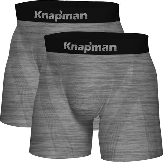 Knapman Ultimate Comfort Boxershorts Twopack | Grijs Melange | Maat M