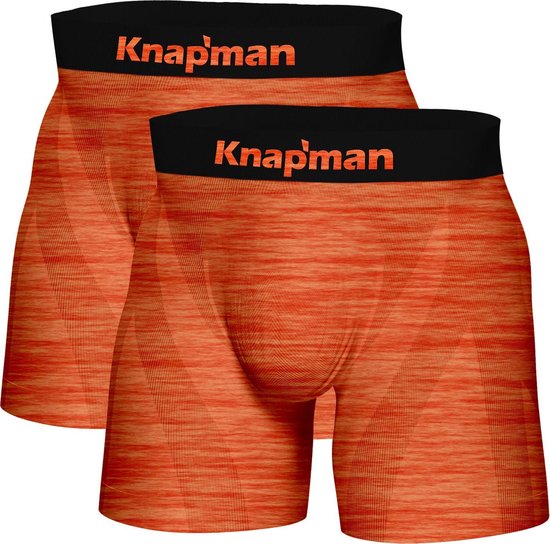 Knapman Ultimate Comfort Boxershorts Twopack | Oranje Melange | Maat XXL