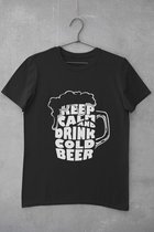 Cold Beer T-Shirt Maat M | Koud Bier | grappig | cadeau | verjaardag | carnaval | Heren kado Mannen | Vaderdag | Vader Papa | Alcohol Dronken