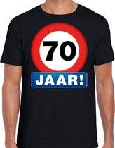 Stopbord 70 jaar verjaardag t-shirt zwart voor heren L