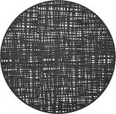 8x Ronde placemats glanzend zwart 38 cm - Zeller - Keukenbenodigdheden - Tafeldecoratie - Borden onderzetters van kunststof