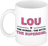 Lou The woman, The myth the supergirl cadeau koffie mok / thee beker 300 ml