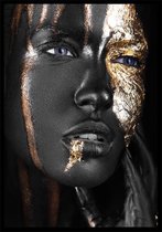 Mystery Women A3 luxery zwart goud poster