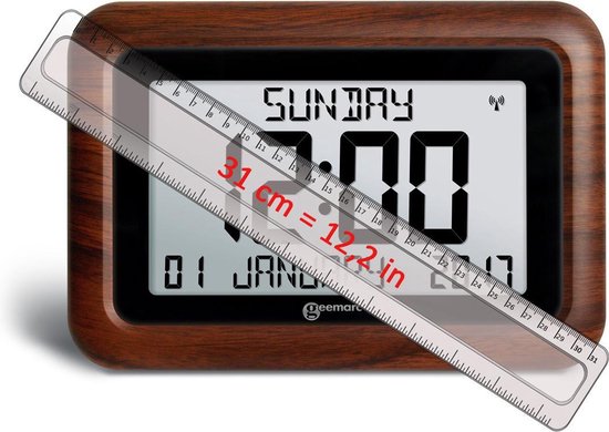 GEEMARC VISO10 digitale JUMBO kalender klok met onverkorte dag / datum /  tijdweergave... | bol.com