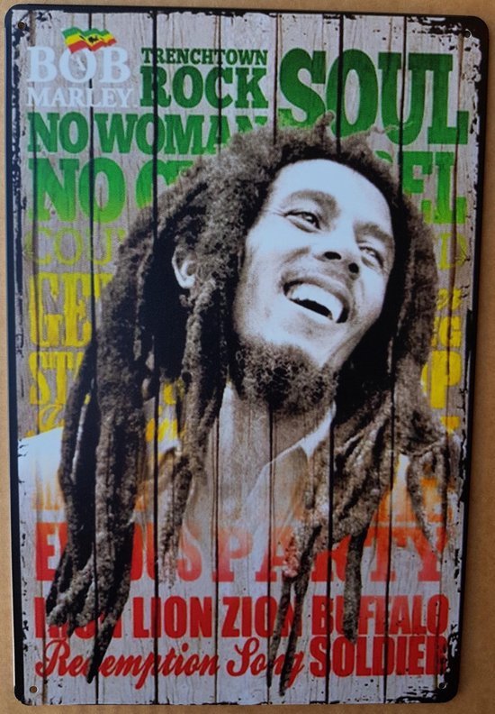 Bob Marley Songs Reclamebord van metaal METALEN-WANDBORD - MUURPLAAT - VINTAGE - RETRO - HORECA- BORD-WANDDECORATIE -TEKSTBORD - DECORATIEBORD - RECLAMEPLAAT - WANDPLAAT - NOSTALGIE -CAFE- BAR -MANCAVE- KROEG- MAN CAVE