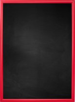 Zwart Krijtbord met Polystyrene Lijst - Rood - 54 x 74 cm - Lijstbreedte: 20 mm - Dun