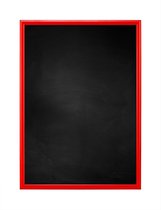Zwart Krijtbord met Aluminium Lijst - Rood - 41 x 61 cm - Lijstbreedte: 10 mm - Vlak