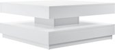 Salontafel - Met draaibaar tafelblad - Spaanplaat - Wit - Afmeting (LxBxH) 76 x 76 x 38 cm