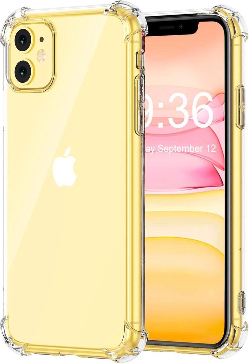 Geschikt voor Apple iPhone 11 Backcover - Transparant - Shockproof randen - Siliconen hoesje