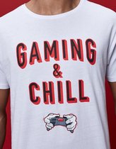 HOG CHILLIN TEE WHITE/RED |  Gaming & Chill T-shirt - XS