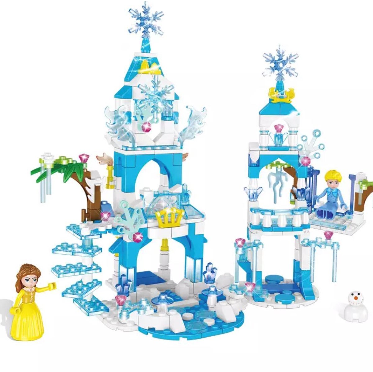Frozen kasteel bouwstenen lijkend op lego, Frozen, Anna Elza prinsessen  kasteel Olaf | bol.com
