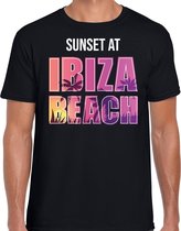 Sunset beach t-shirt / shirt Sunset at Ibiza Beach voor heren - zwart - Beach party outfit / kleding/ verkleedkleding/ carnaval shirt S