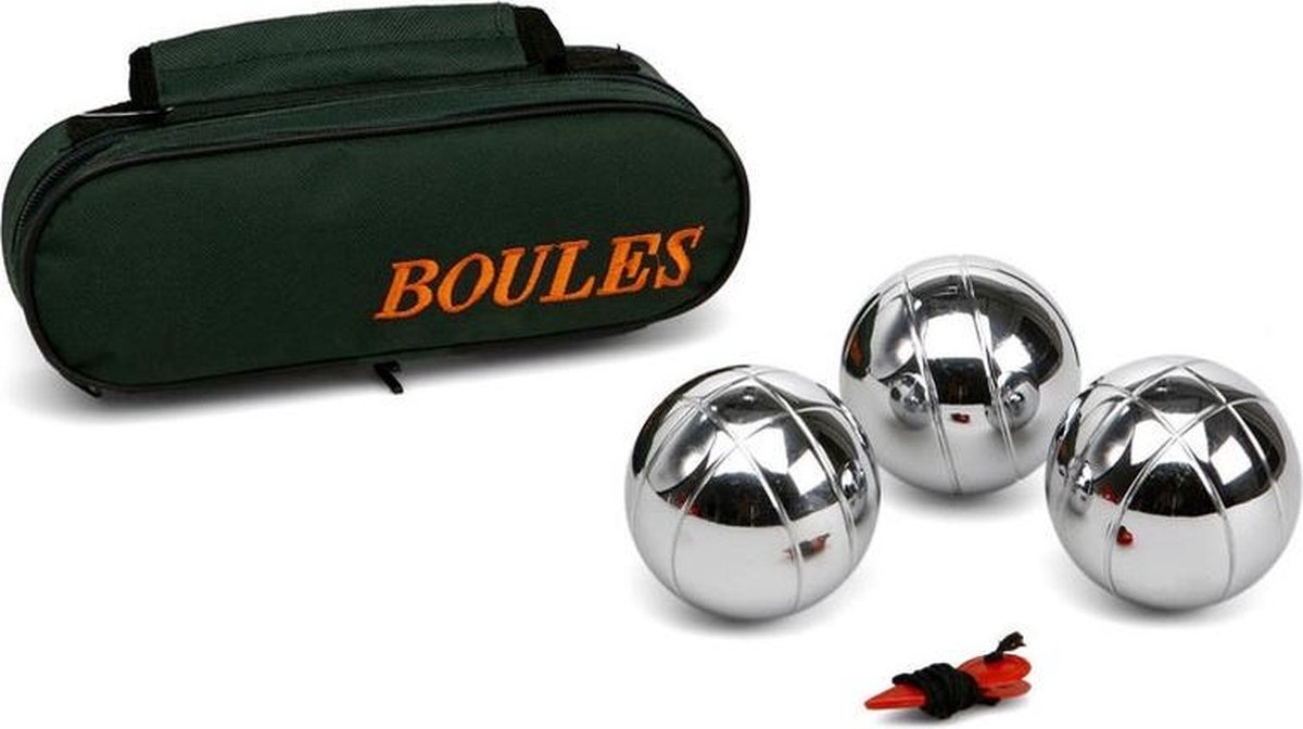 1x Zilveren jeu de boules sets in luxe tas - Kaatsbal /petanque- Actief buitenspeelgoed voor kinderen - Merkloos